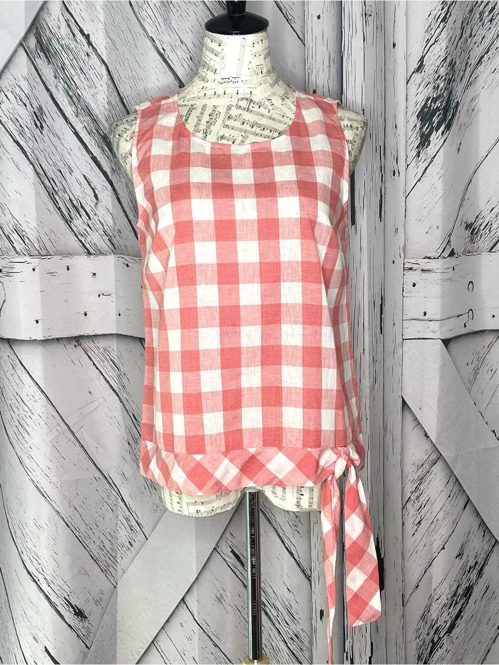J. Crew Gingham Tie Bow Tank Top Sleeveless 6